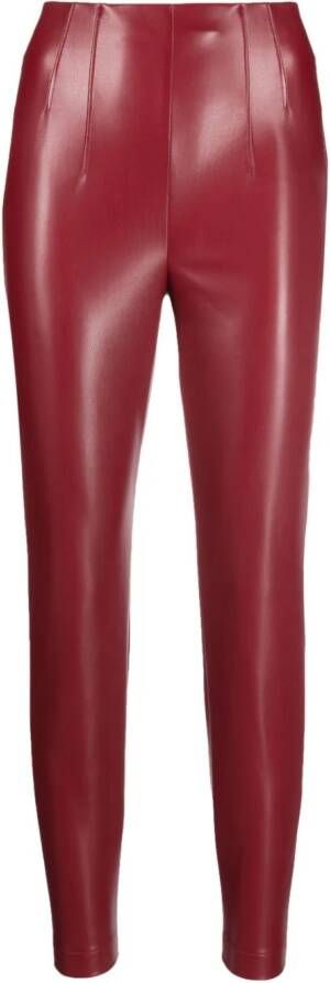 Patrizia Pepe high-waist faux-leather leggings Rood