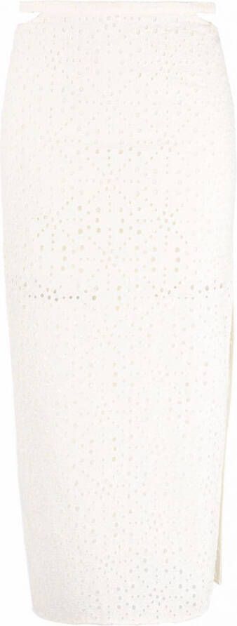 Patrizia Pepe High waist midi-rok Wit