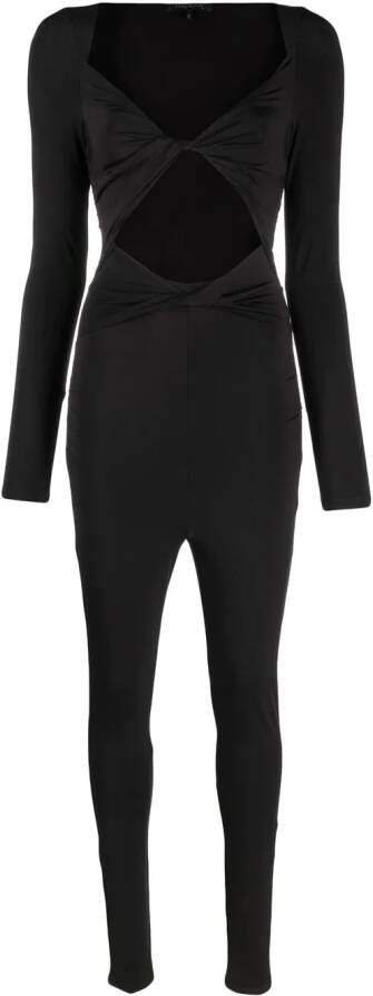 PATRIZIA PEPE Pakpants knoopdetail jersey jumpsuit Black Dames