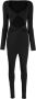 PATRIZIA PEPE Pakbroek Knoop-detail Jersey Jumpsuit Black Dames - Thumbnail 1