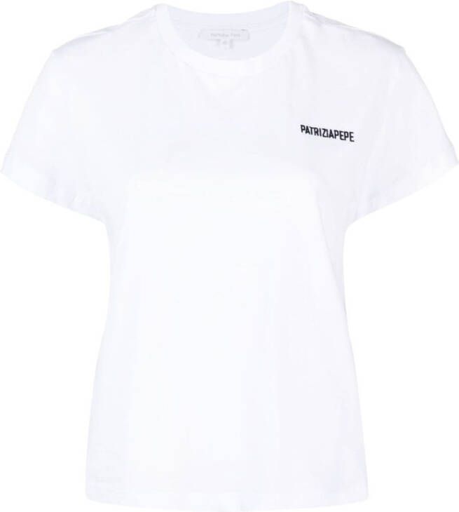 Patrizia Pepe T-shirt met geborduurd logo Wit