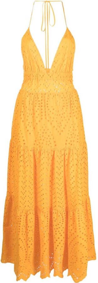 Patrizia Pepe Maxi-jurk met kant Oranje