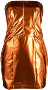 Patrizia Pepe Metallic mini-jurk Oranje