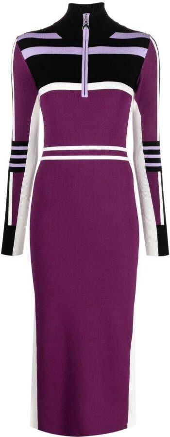PATRIZIA PEPE Pop Tones Gebreide Midi Jurk Purple Dames