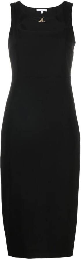 Patrizia Pepe Midi-jurk met logoplakkaat Zwart