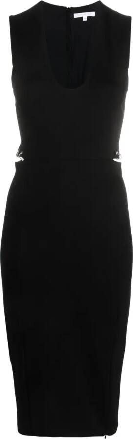 Patrizia Pepe Midi-jurk met ringdetail Zwart