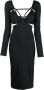 Patrizia Pepe Midi-jurk met uitgesneden detail Zwart - Thumbnail 1
