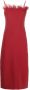 Patrizia Pepe Midi-jurk met veren afwerking Rood - Thumbnail 1