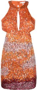 Patrizia Pepe Mini-jurk verfraaid met pailletten Oranje