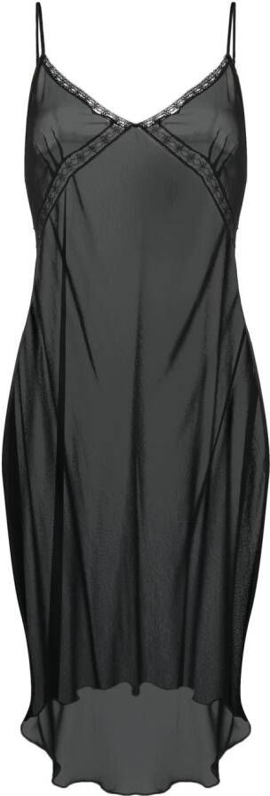 Patrizia Pepe Nachtjapon met afwerking van kant Zwart