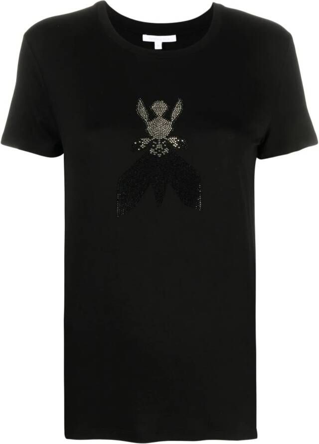 Patrizia Pepe T-shirt verfraaid met stras Zwart