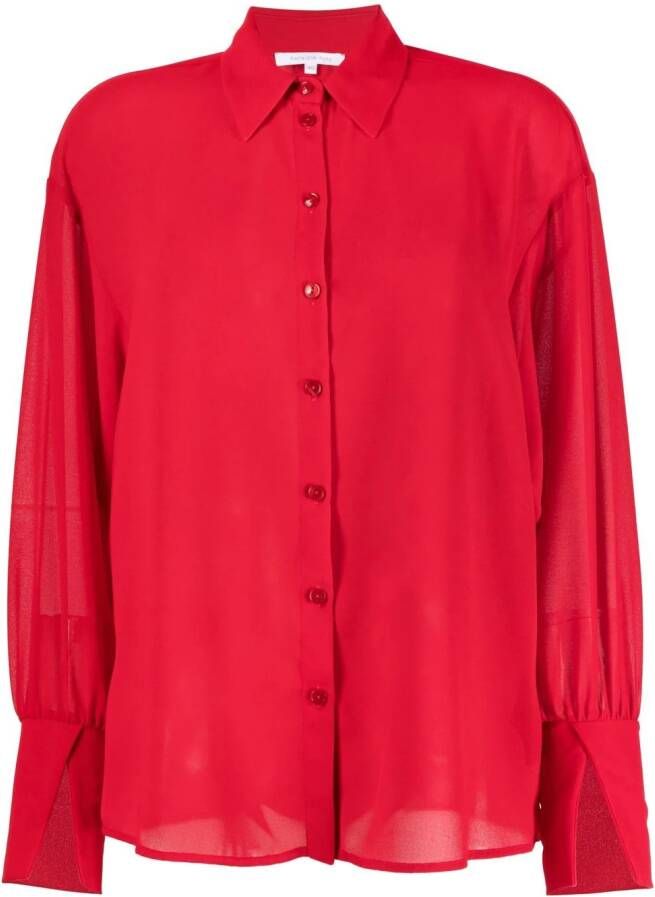 Patrizia Pepe Semi-doorzichtige blouse Rood