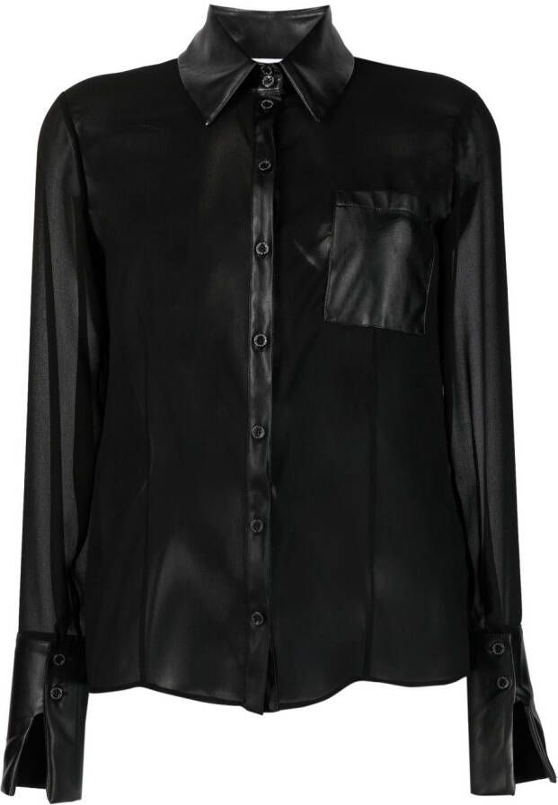 Patrizia Pepe Semi-doorzichtige blouse Zwart