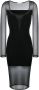 PATRIZIA PEPE Transparante detail Viscose Blend Jurk Zwart Dames - Thumbnail 2
