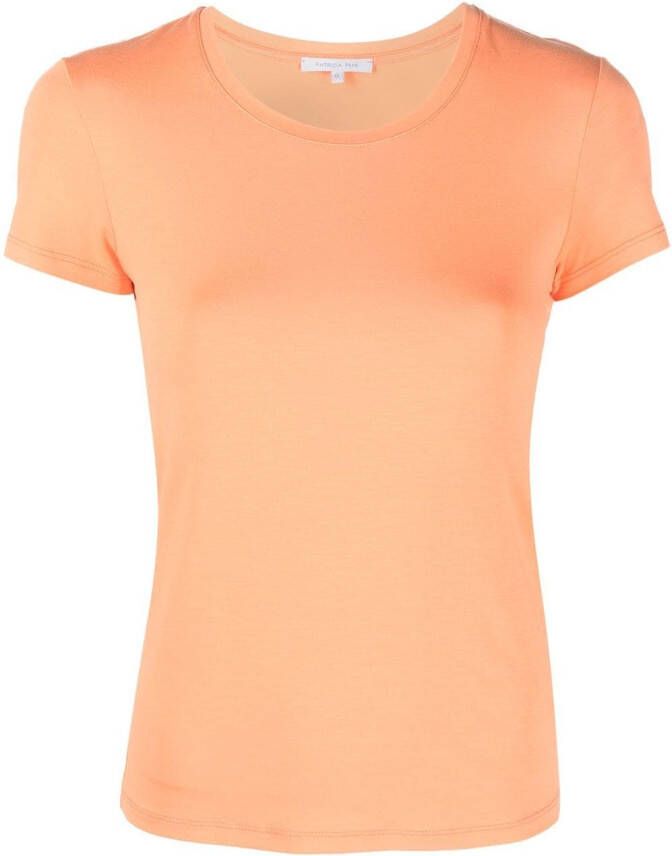 Patrizia Pepe T-shirt met diepe ronde hals Oranje