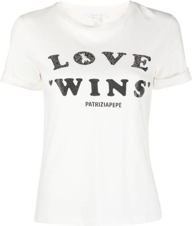 Patrizia Pepe T-shirt met print Wit