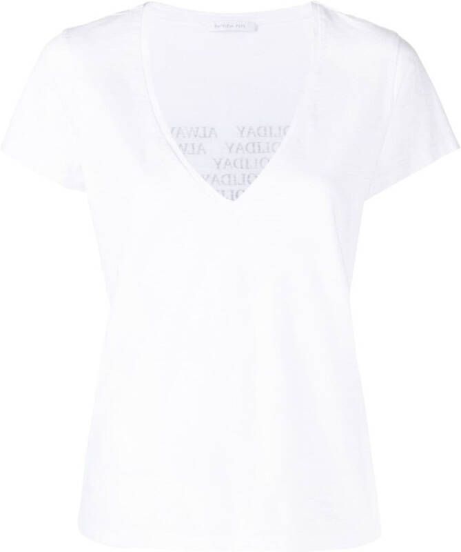 Patrizia Pepe T-shirt met V-hals Wit