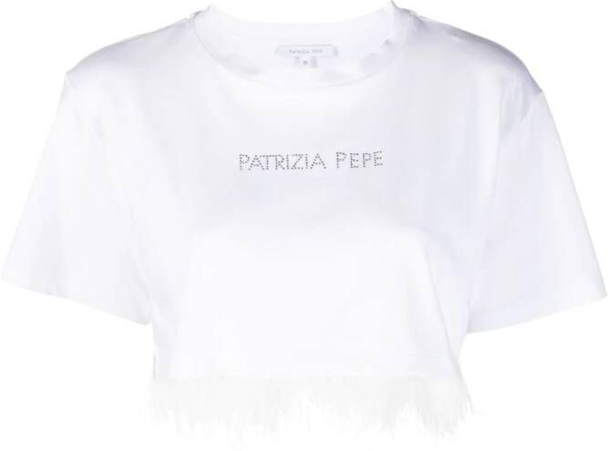 Patrizia Pepe T-shirt met verfraaide afwerking Wit