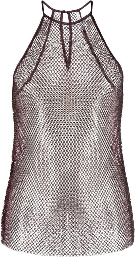 Patrizia Pepe Top met ronde hals Paars