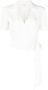 PATRIZIA PEPE Vloeibare Viscose Crepe Knoop-Taille Shirt Wit Dames - Thumbnail 1