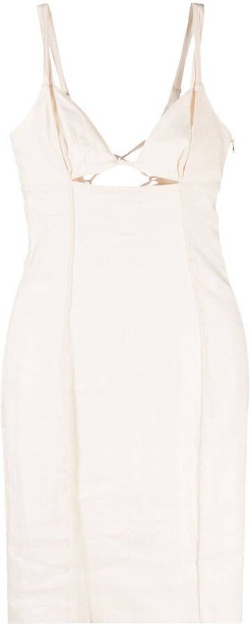 PATRIZIA PEPE Open Rug Sheath Jurk White Dames