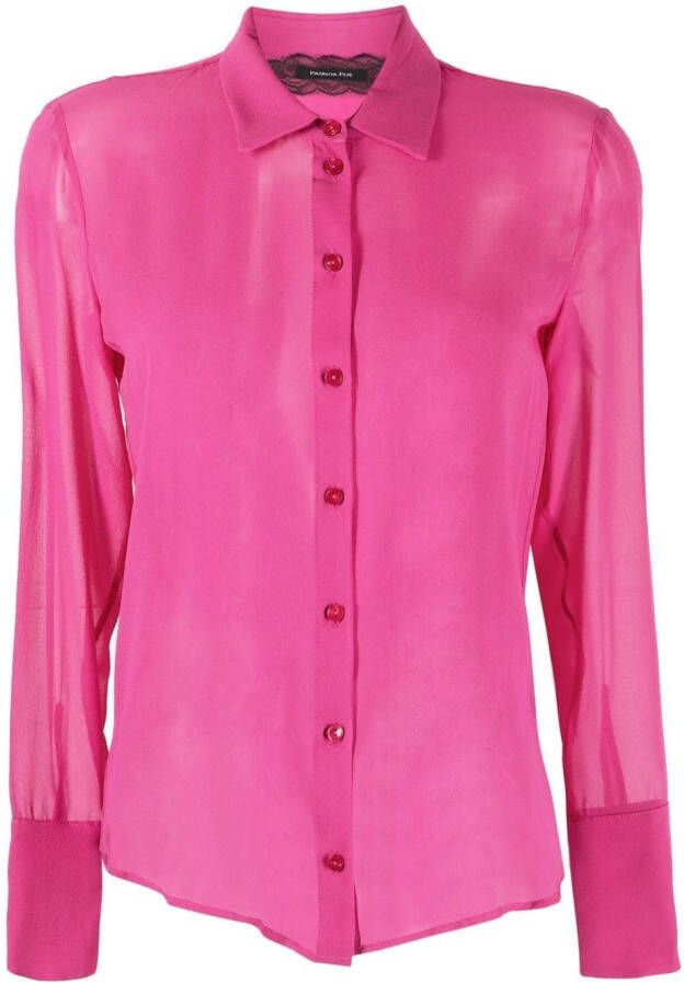 PATRIZIA PEPE Zijden Georgette Shirt Grenadine Roze Dames