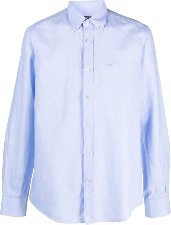 Paul & Shark Overhemd van linnen-katoenmix Blauw