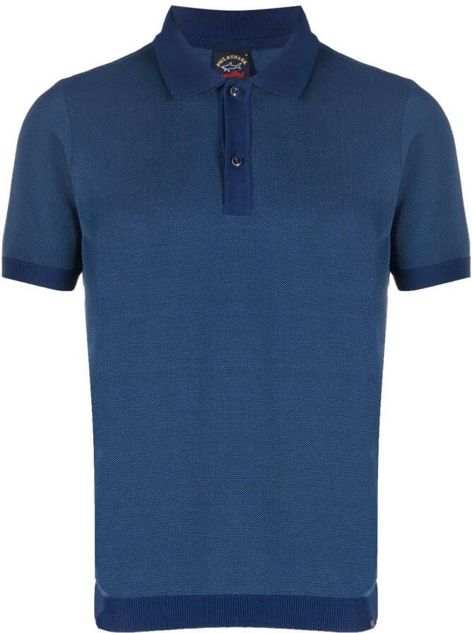 Paul & Shark Gebreid poloshirt Blauw