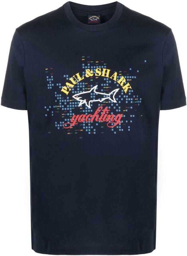Paul & Shark T-shirt met print Blauw