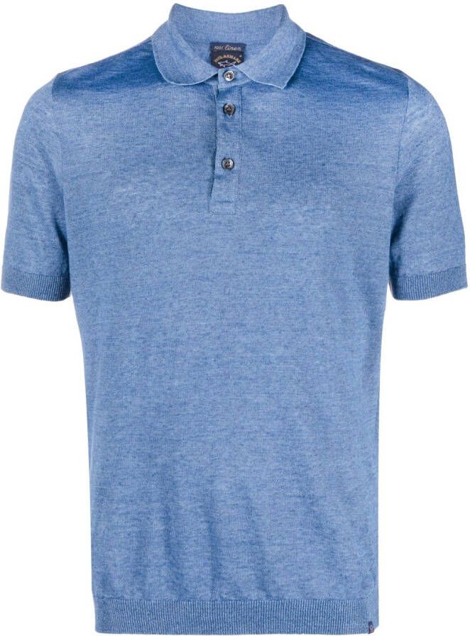 Paul & Shark Linnen poloshirt Blauw