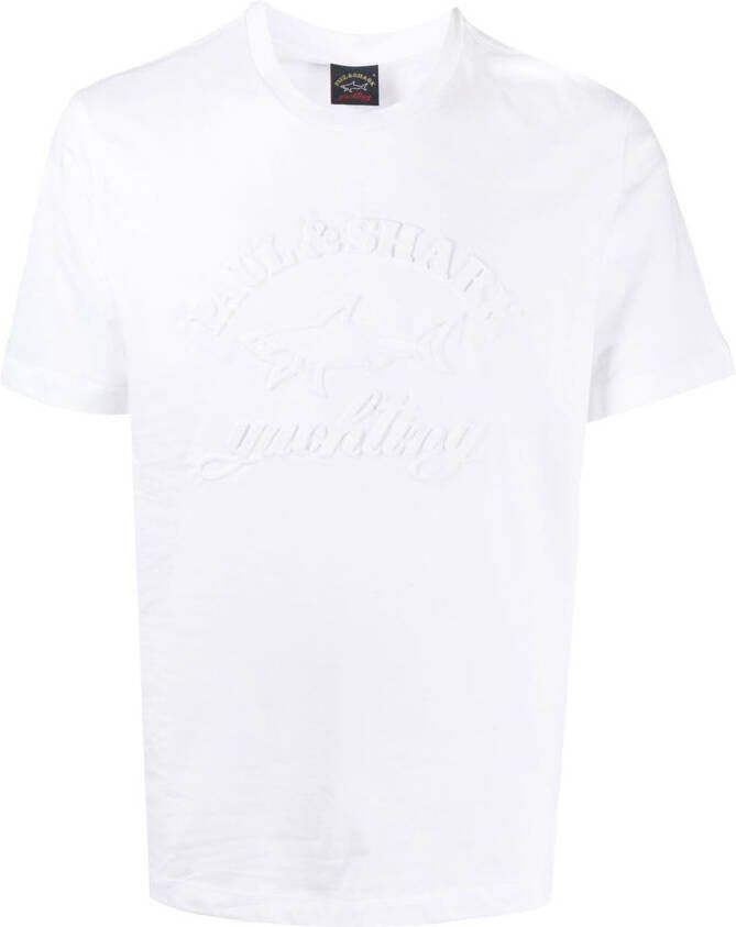 Paul & Shark T-shirt met geborduurd logo Wit