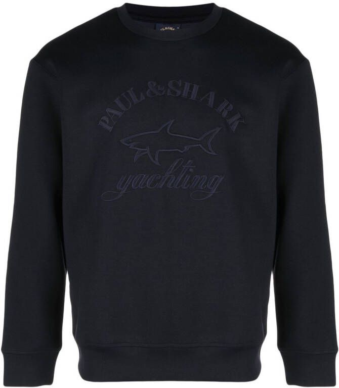 Paul & Shark Sweater met geborduurd logo Blauw
