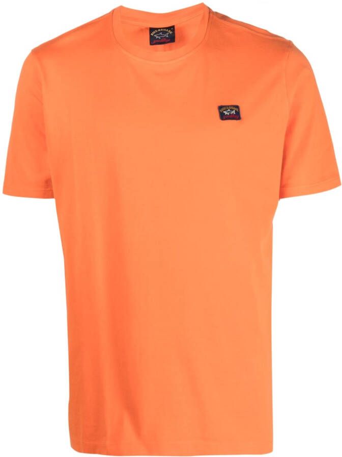 Paul & Shark T-shirt met logopatch Oranje
