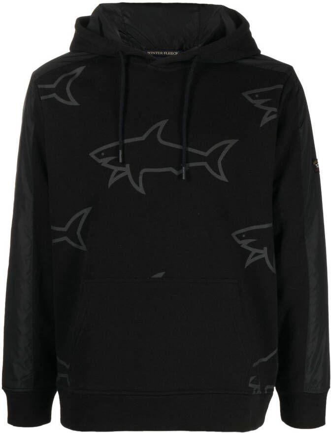 Paul & Shark Hoodie met logoprint Zwart