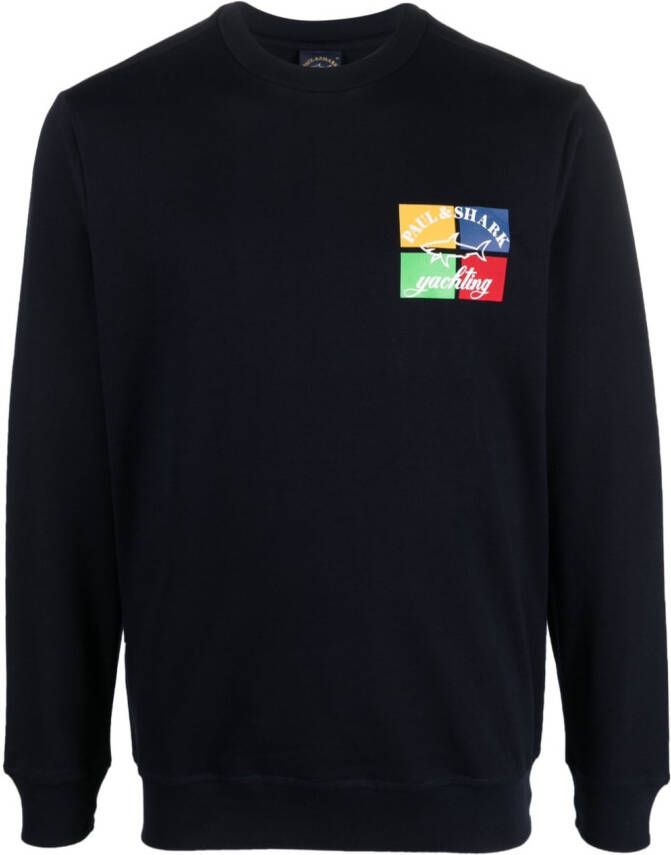 Paul & Shark Sweater met logoprint Blauw