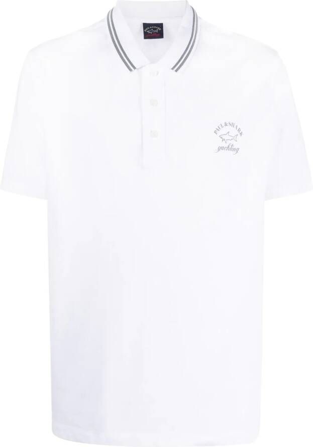 Paul & Shark Poloshirt met logoprint Wit