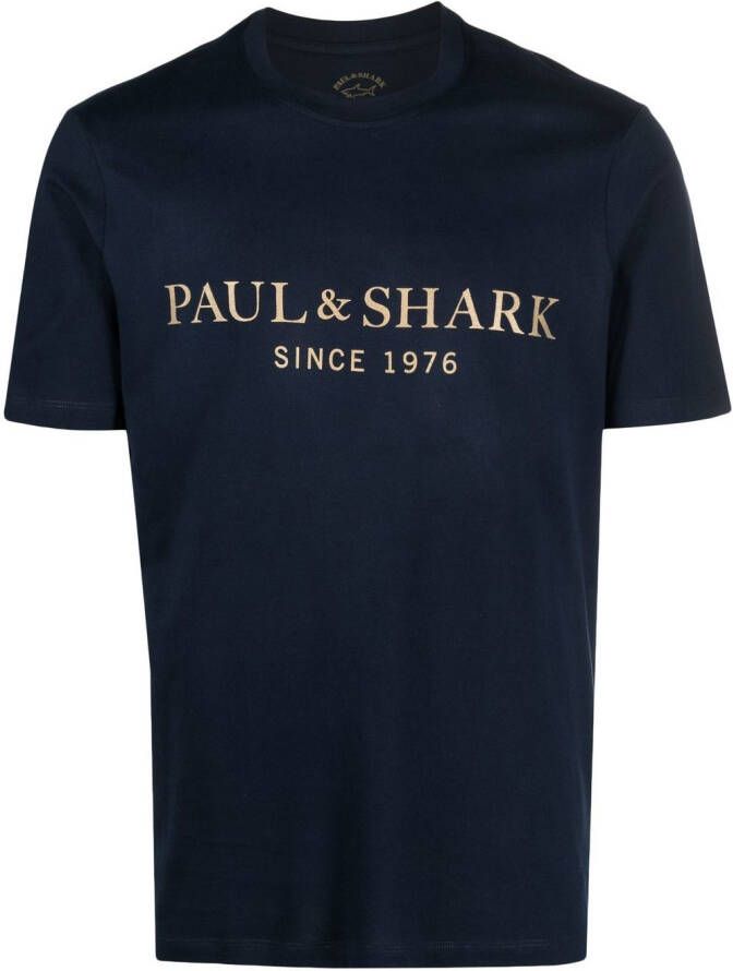 Paul & Shark T-shirt met logoprint Blauw