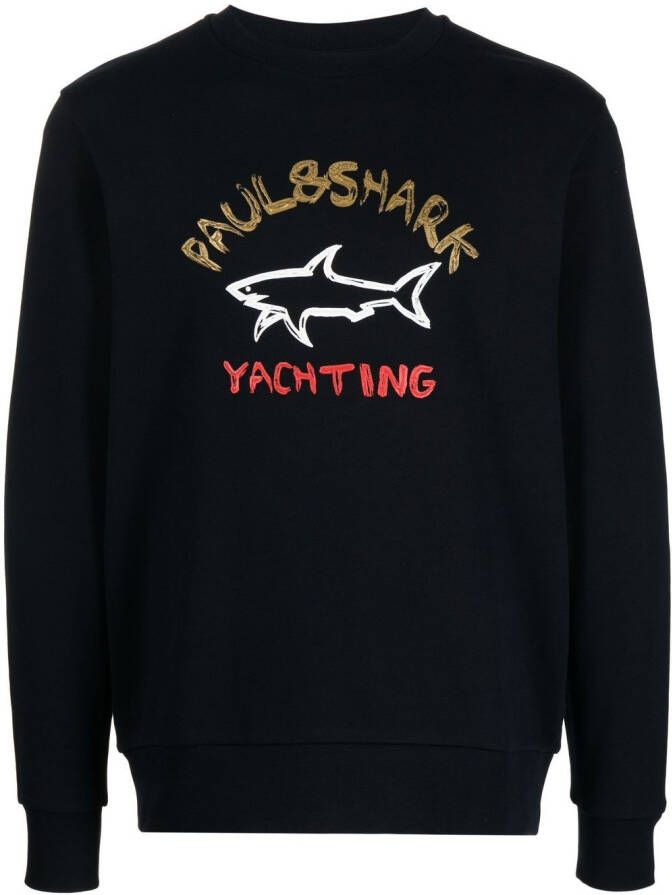 Paul & Shark Sweater met print Blauw