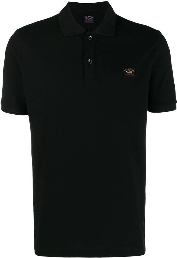 Paul & Shark Poloshirt met logopatch Zwart