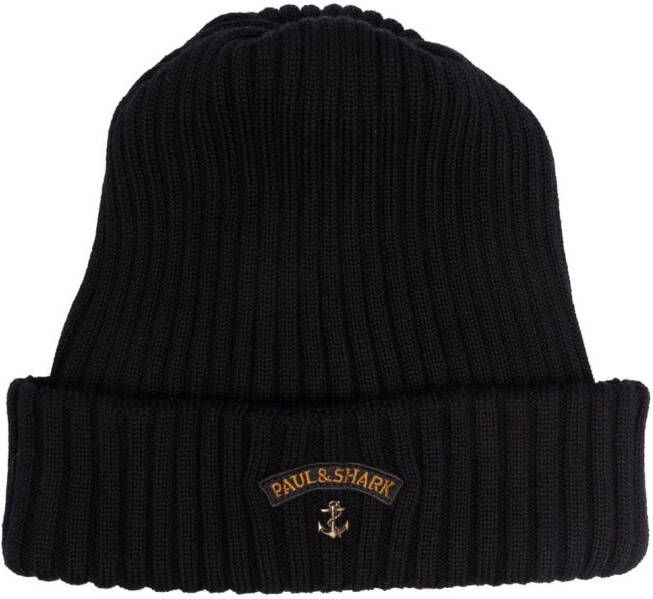 Paul & Shark Ribgebreide muts Zwart