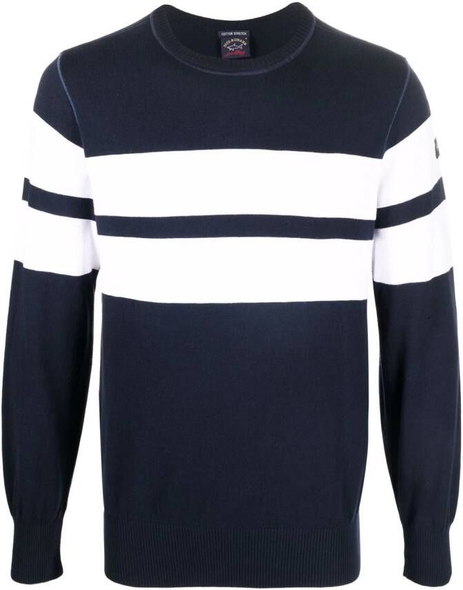 Paul & Shark Sweater met dubbele streep Blauw