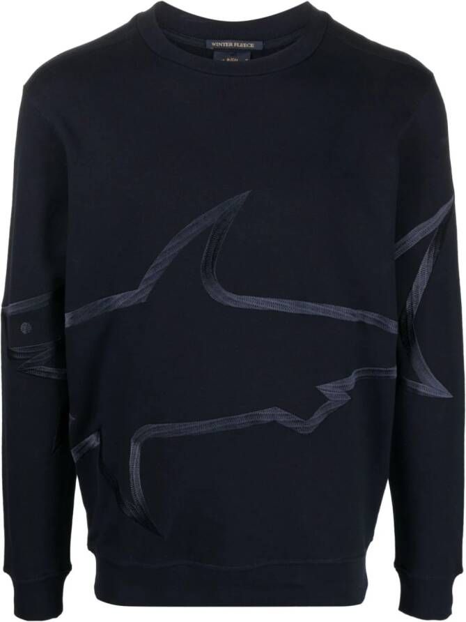 Paul & Shark Sweater met geborduurd logo Blauw