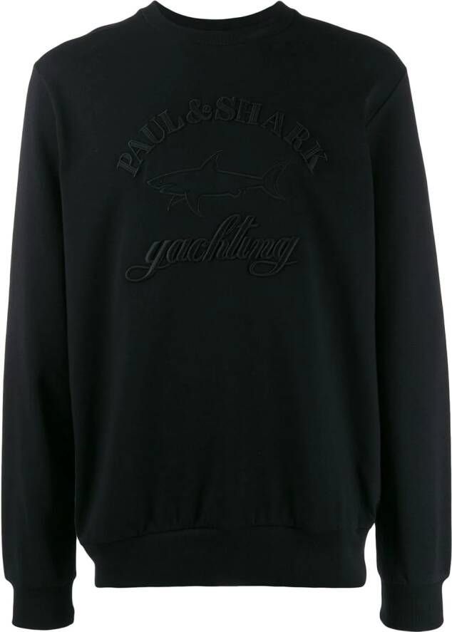 Paul & Shark Sweater met geborduurd logo Zwart