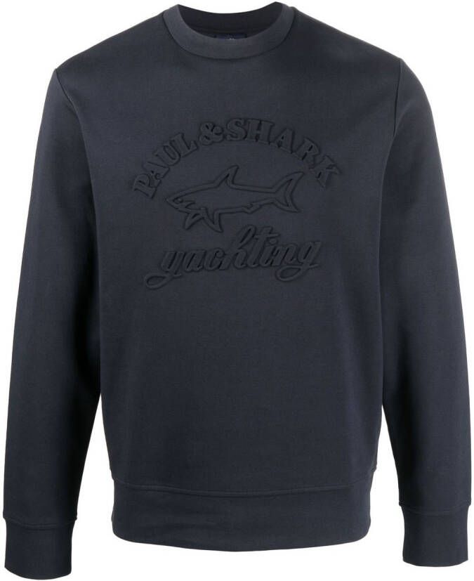 Paul & Shark Sweater met tekst Blauw