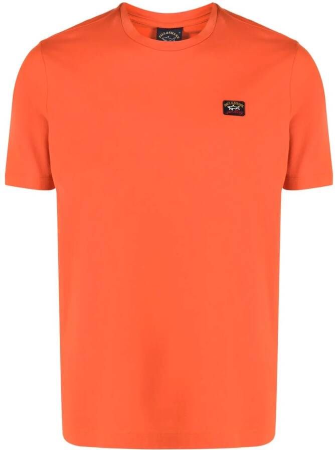 Paul & Shark T-shirt met geborduurd logo Oranje