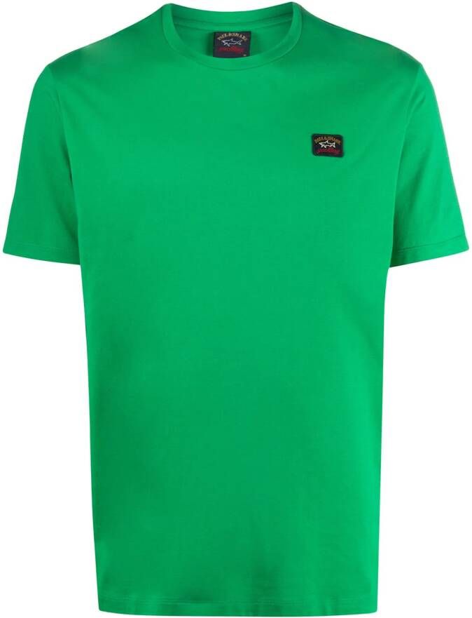 Paul & Shark T-shirt met logopatch Groen