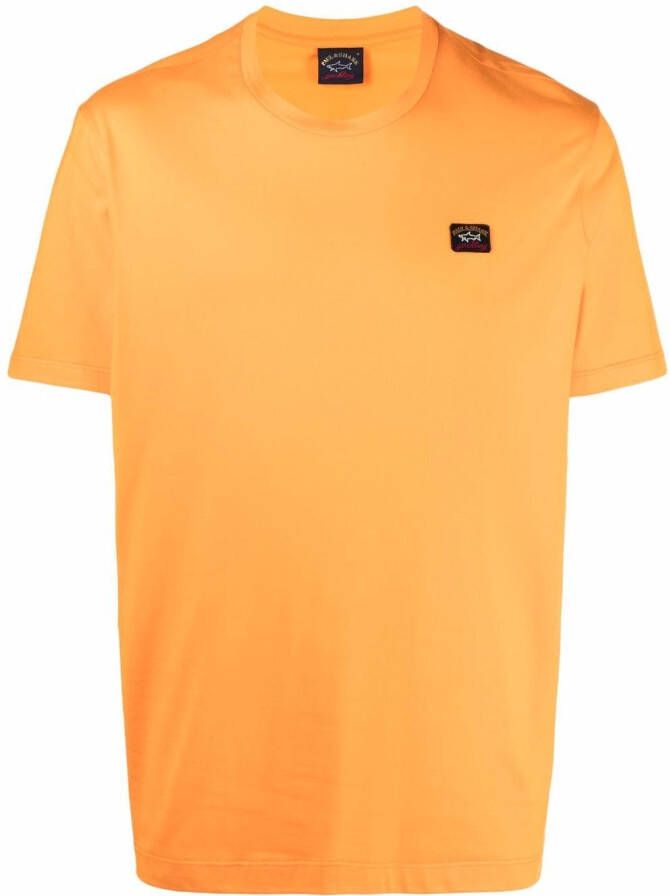 Paul & Shark T-shirt met logopatch Oranje