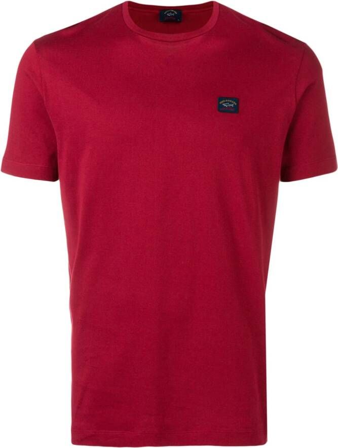 Paul & Shark T-shirt met logopatch Rood