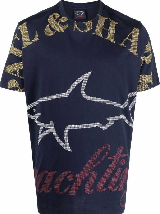 Paul & Shark T-shirt met logoprint Blauw