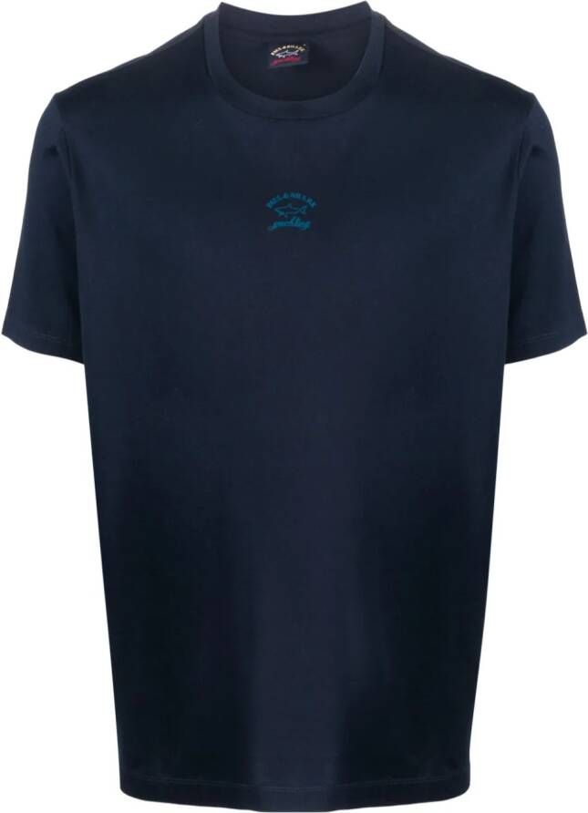 Paul & Shark T-shirt met tekst Blauw